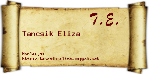 Tancsik Eliza névjegykártya